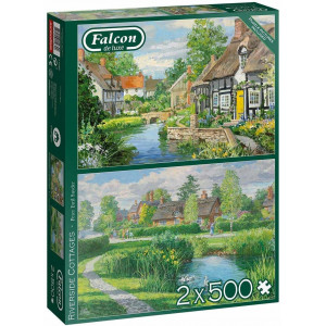 FALCON Puzzle Domky u říčních břehů 2x500 dílků